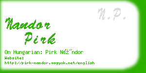 nandor pirk business card